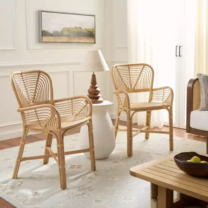 Rimma Rattan Arm Chair - ACH6701 - Natural - Safavieh