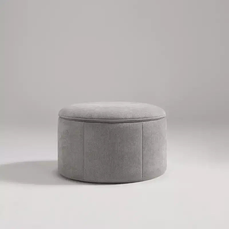 Grand pouf ottoman de rangement rond, table basse, ottoman de rangement rembourré en chenille avec couvercle amovible pour salon, chambre à coucher