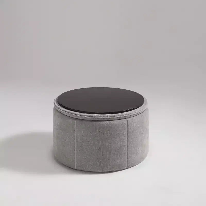 Grand pouf ottoman de rangement rond, table basse, ottoman de rangement rembourré en chenille avec couvercle amovible pour salon, chambre à coucher