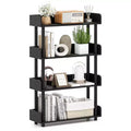 Costway 1/2 PCS 4-Tier Bookshelf with Anti-Tipping Kit Industrial Storage Unit for Living Room Rustic Brown/Black