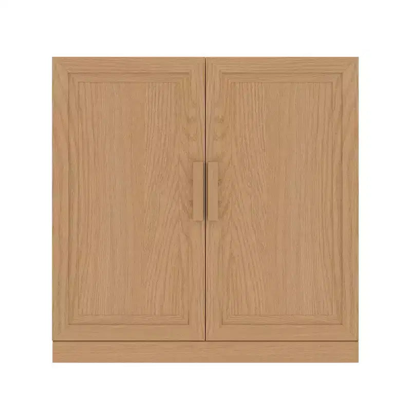MAYEERTY Modern Solid Wood Double Doors Corner Storage Cabinet Efficient Storage for Home Cornei Libing Room Beige