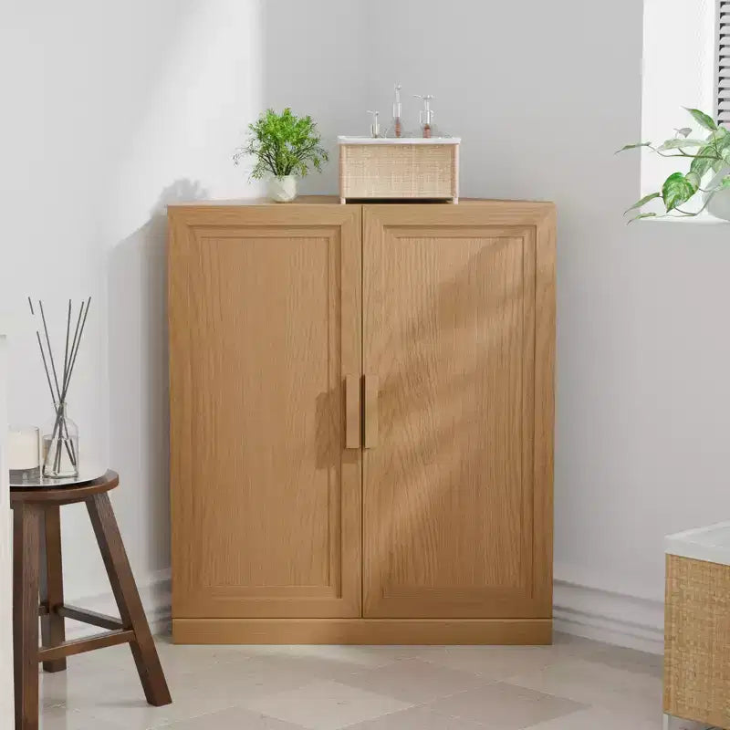 MAYEERTY Modern 2 Doors Utility Storage Cabinets Efficient Storage for Living Room Dining Room Bedroom Beige