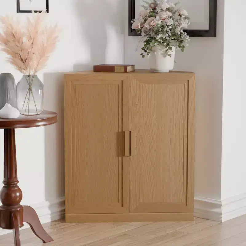 MAYEERTY Modern 2 Doors Utility Storage Cabinets Efficient Storage for Living Room Dining Room Bedroom Beige