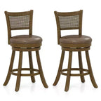 Sgabelli da Bar 25 Sedie da Bar Girevoli con Schienale in Rattan PE Altezza Bancone