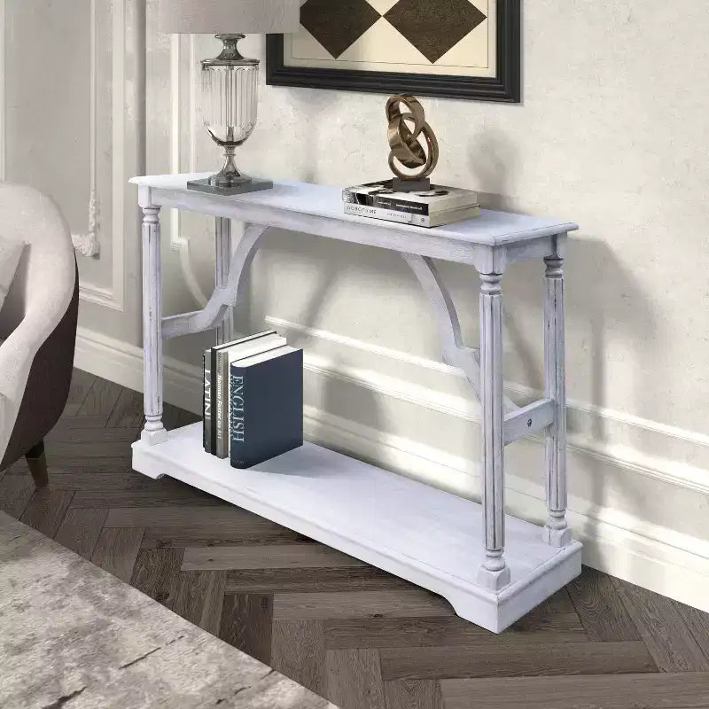 Consolle in legno con ripiano inferiore 45,9 L x 11,8 P x 29,9 H