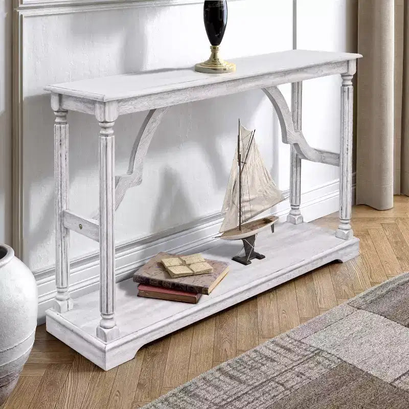Consolle in legno con ripiano inferiore 45,9 L x 11,8 P x 29,9 H