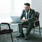 Fauteuil de réception sans roulettes, chaise d'invité classique en cuir PU avec pieds en métal, chaise de bureau robuste capacité 250 LB