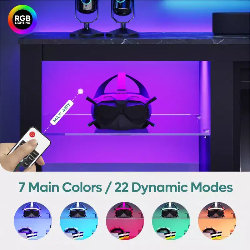 Bestier 71 Fireplace TV Stand for TVs Up to 75, LED Modern TV Console Entertainment Center with Electric Heater & Storage Shelves for Living Room