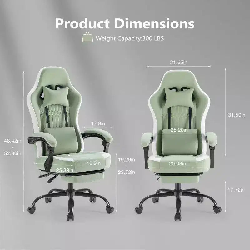 Sedia da ufficio ergonomica con sedile a molle insacchettate, sedia da gaming con capacità di 136 kg, cuscino lombare regolabile e poggiapiedi per adulti e studenti
