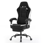 Chaise de bureau ergonomique avec siège à ressorts ensachés, chaise de jeu de 136 kg avec coussin lombaire réglable et repose-pieds pour adulte, étudiant
