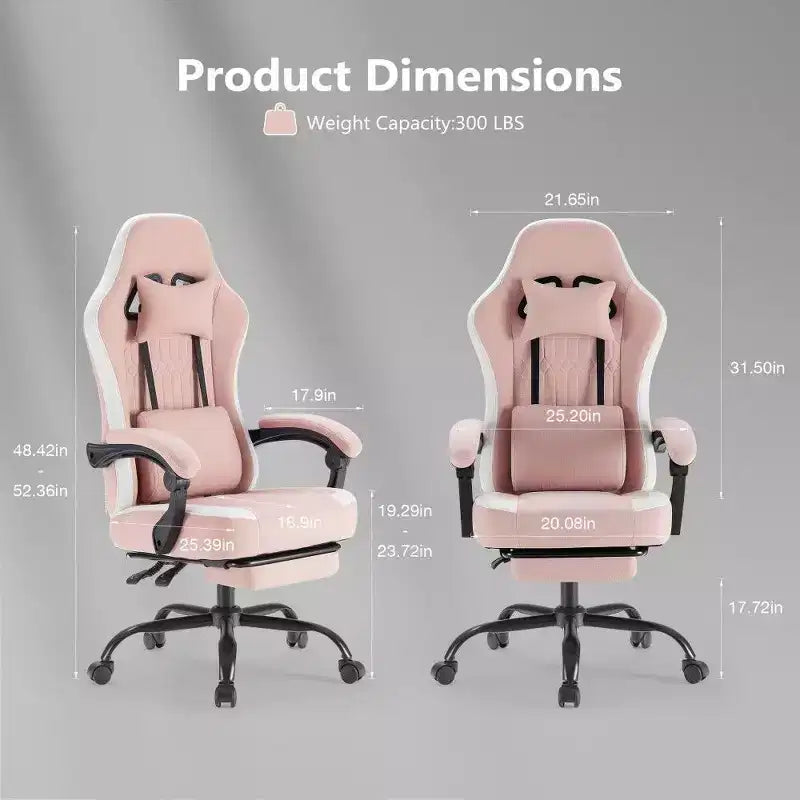 Sedia da ufficio ergonomica con sedile a molle insacchettate, sedia da gaming con capacità di 136 kg, cuscino lombare regolabile e poggiapiedi per adulti e studenti