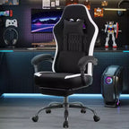 Chaise de bureau ergonomique avec siège à ressorts ensachés, chaise de jeu de 136 kg avec coussin lombaire réglable et repose-pieds pour adulte, étudiant
