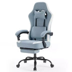 Chaise de bureau ergonomique avec siège à ressorts ensachés, chaise de jeu de 136 kg avec coussin lombaire réglable et repose-pieds pour adulte, étudiant
