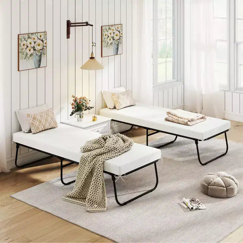 Costway 75 x 31 Folding Bed w/ Memory Foam Breathable Mesh & Heavy-Duty Metal Frame