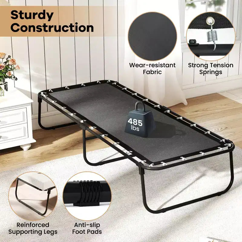 Costway 75 x 31 Folding Bed w/ Memory Foam Breathable Mesh & Heavy-Duty Metal Frame