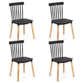 Costway Set of 4 Windsor Dining Chairs Dining Chairs w/ Spindle Backs & Curved Seats