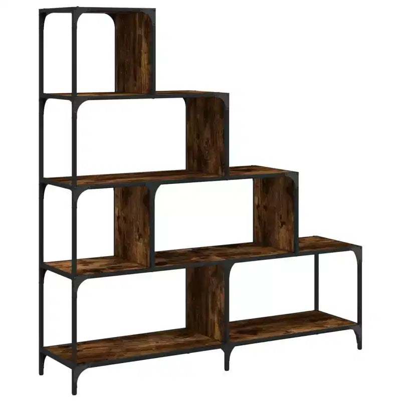 vidaXL Bookcase 4-Stair Storage Bookshelf Display Cabinet Engineered Wood
