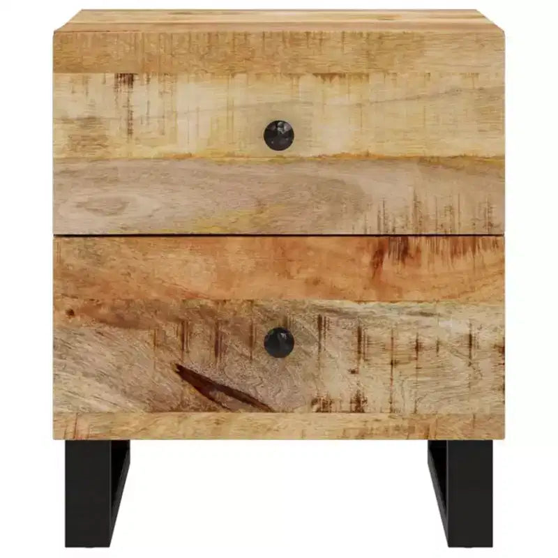 Comodino Comodino medio in legno massello di mango nero