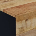 Table de chevet Bois de manguier massif noir Table de chevet moyenne