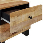 Table de chevet Bois de manguier massif noir Table de chevet moyenne