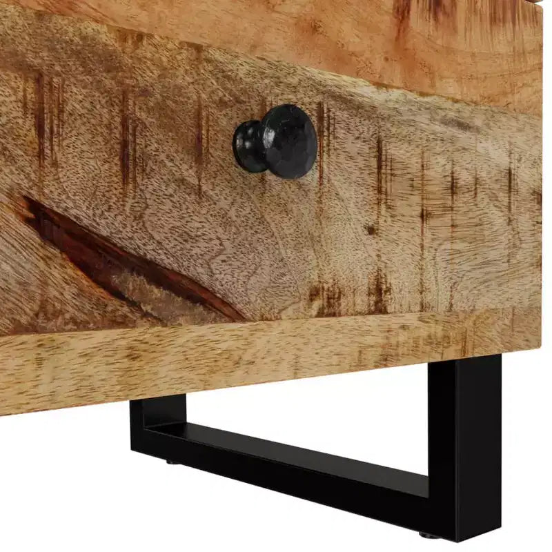 Comodino Comodino medio in legno massello di mango nero