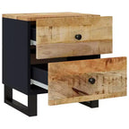 Table de chevet Bois de manguier massif noir Table de chevet moyenne
