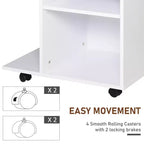 Carrello per stampante mobile, carrello portadocumenti con ruote, ripiano regolabile, cassetto e supporto per CPU