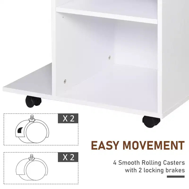 Carrello per stampante mobile, carrello portadocumenti con ruote, ripiano regolabile, cassetto e supporto per CPU