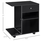 Carrello per stampante mobile, carrello portadocumenti con ruote, ripiano regolabile, cassetto e supporto per CPU