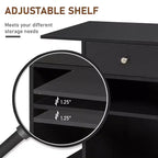 Carrello per stampante mobile, carrello portadocumenti con ruote, ripiano regolabile, cassetto e supporto per CPU