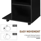 Carrello per stampante mobile, carrello portadocumenti con ruote, ripiano regolabile, cassetto e supporto per CPU