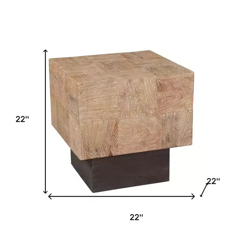 HomeRoots 24 Table d'appoint en bois massif marron