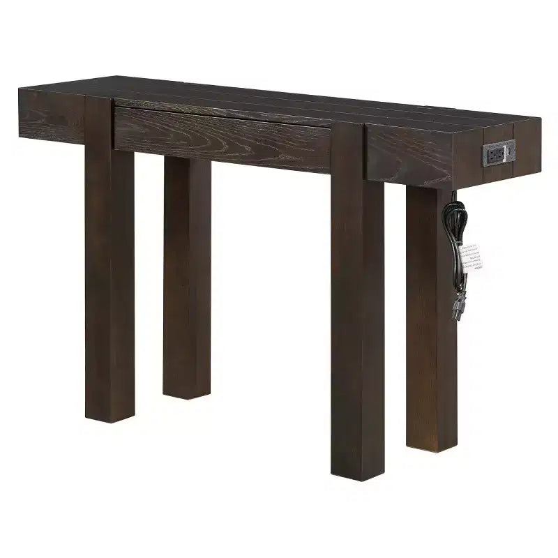 Tavolino Console da 47 con Cassetti, Tavolo Dietro Divano in Legno, Tavolino Stretto da Ingresso per Soggiorno o Ufficio