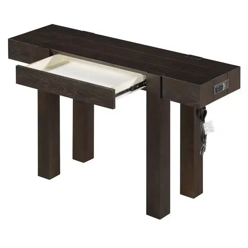 Tavolino Console da 47 con Cassetti, Tavolo Dietro Divano in Legno, Tavolino Stretto da Ingresso per Soggiorno o Ufficio