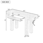 Tavolino Console da 47 con Cassetti, Tavolo Dietro Divano in Legno, Tavolino Stretto da Ingresso per Soggiorno o Ufficio