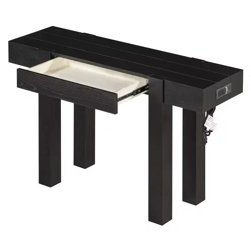 Tavolino Console da 47 con Cassetti, Tavolo Dietro Divano in Legno, Tavolino Stretto da Ingresso per Soggiorno o Ufficio