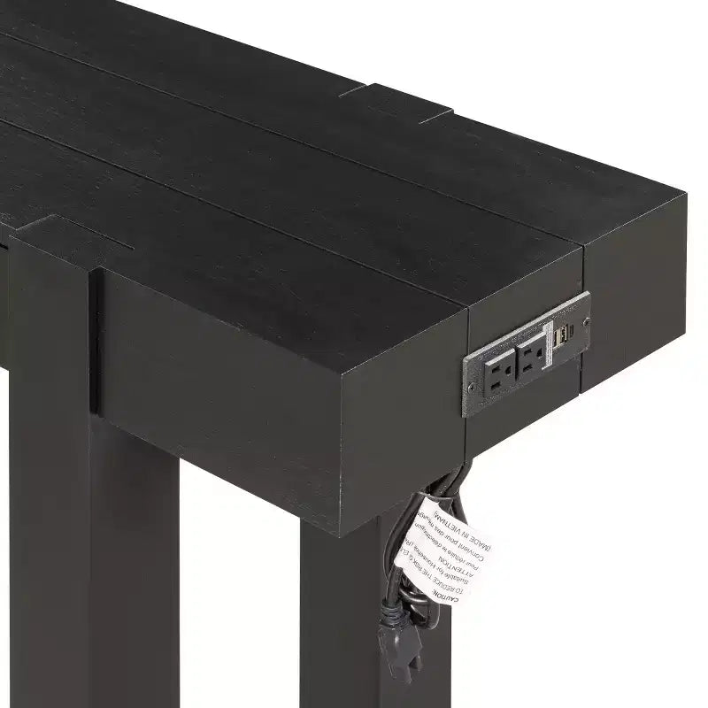Tavolino Console da 47 con Cassetti, Tavolo Dietro Divano in Legno, Tavolino Stretto da Ingresso per Soggiorno o Ufficio