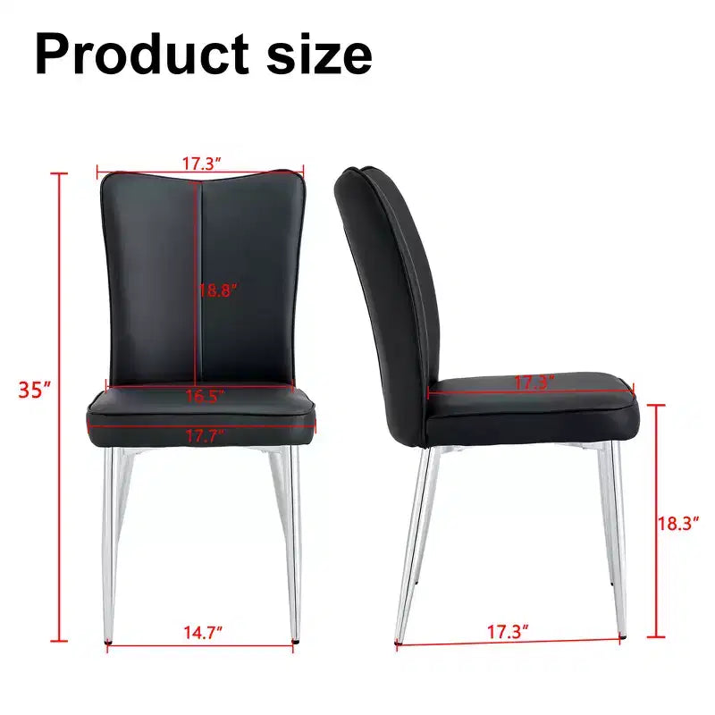 Sedie da pranzo, sedie da pranzo imbottite moderne minimaliste con schienale e gambe in metallo, nere