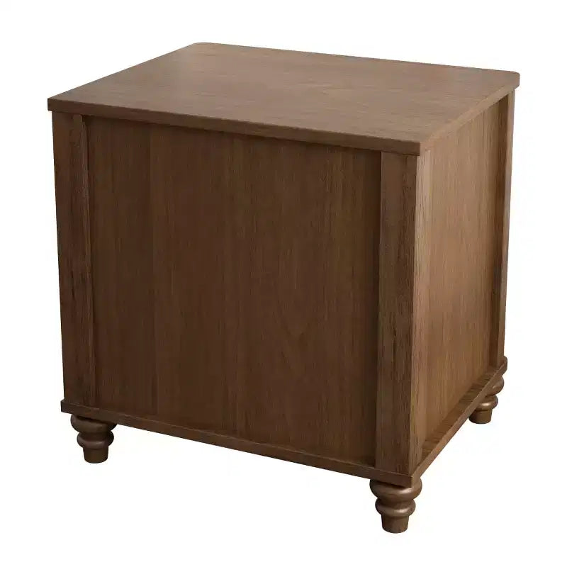 Set of 2 Fluted Nightstands, 22 Mid-Century Modern Bedside Tables with 3 Drawers & Solid Wood Legs - Panipeachy