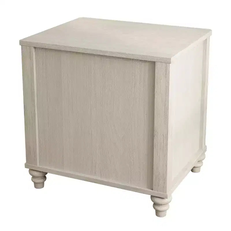 Set of 2 Fluted Nightstands, 22 Mid-Century Modern Bedside Tables with 3 Drawers & Solid Wood Legs - Panipeachy
