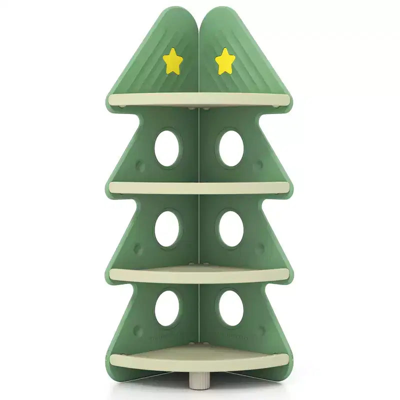 Gymax 4-Tier Tree Bookshelf w/Star Stickers for Kids Room Playroom Daycare & Nursery