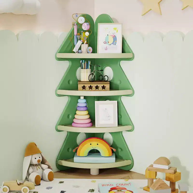 Gymax 4-Tier Tree Bookshelf w/Star Stickers for Kids Room Playroom Daycare & Nursery
