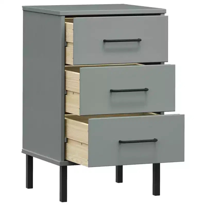 vidaXL Nightstand Storage Bedside Table with 3 Drawers Solid Pine Wood OSLO