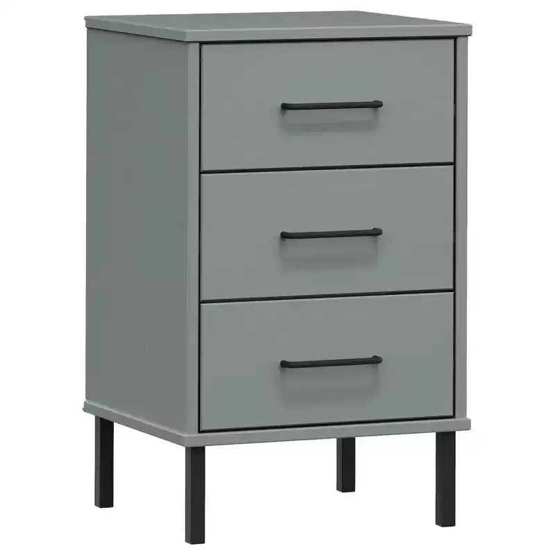 vidaXL Nightstand Storage Bedside Table with 3 Drawers Solid Pine Wood OSLO