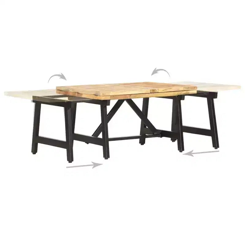 vidaXL Extendable Coffee Table 63x27.6x17.7 Solid Mango Wood
