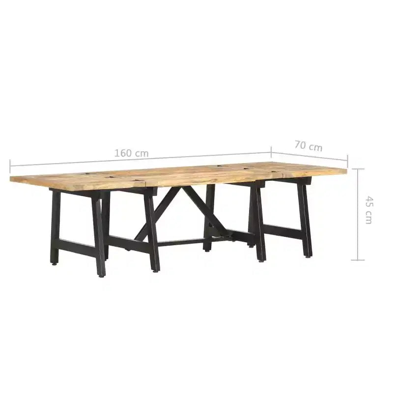 vidaXL Extendable Coffee Table 63x27.6x17.7 Solid Mango Wood