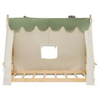 Letti a baldacchino a casetta singoli/matrimoniali con tenda e luci decorative, giroletto a piattaforma per bambini e ragazzi, nessuna rete a molle necessaria