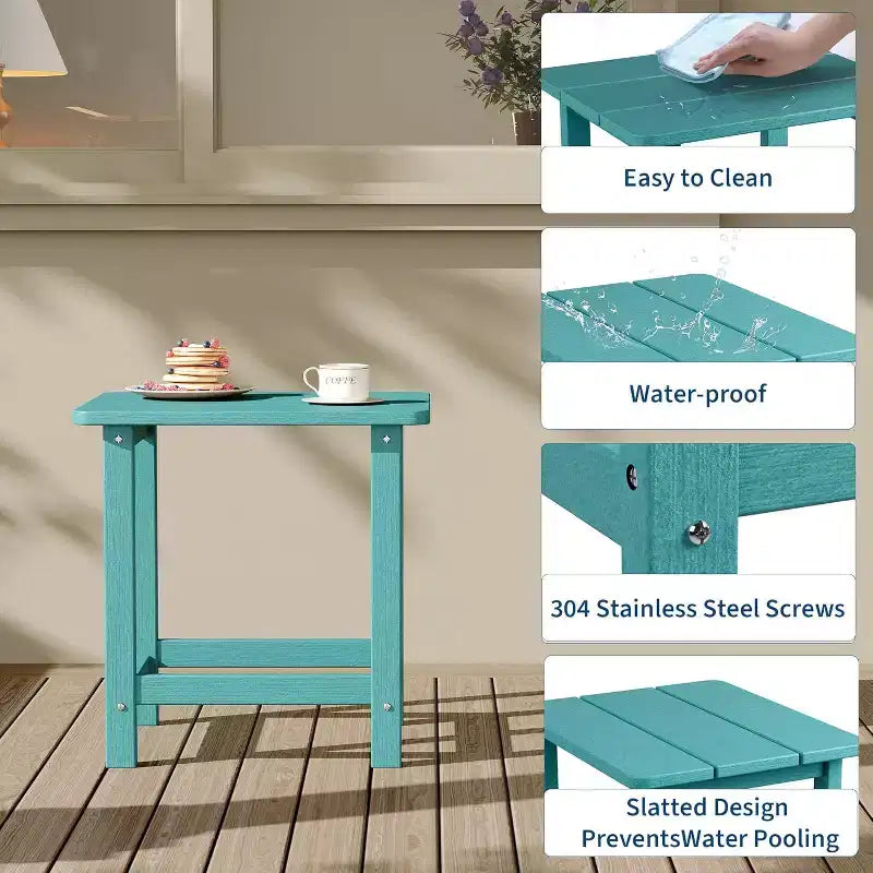 Weather Resistant Square Outdoor Side Table, Patio End Table for Backyard, Pool, Front Porch, and Indoor UsePerfect Companion Piece