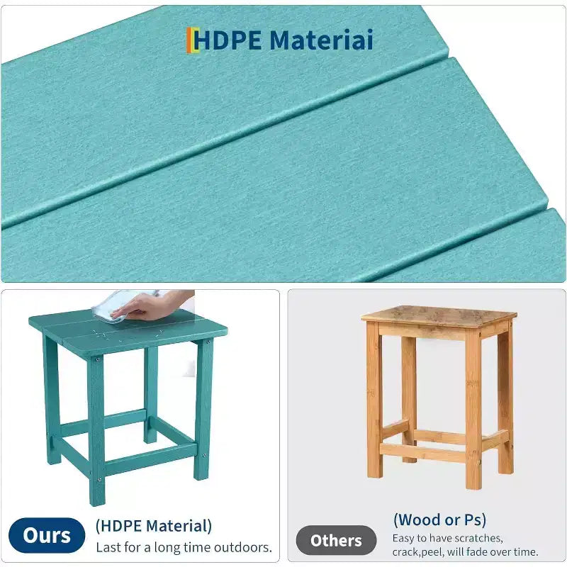 Weather Resistant Square Outdoor Side Table, Patio End Table for Backyard, Pool, Front Porch, and Indoor UsePerfect Companion Piece