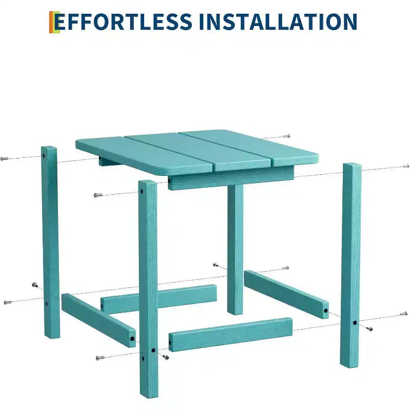 Weather Resistant Square Outdoor Side Table, Patio End Table for Backyard, Pool, Front Porch, and Indoor UsePerfect Companion Piece